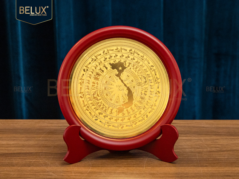 Mặt đĩa ăn mòn mặt trống Việt Nam bằng đồng D14